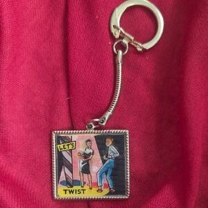 Retro Let's Twist Keychain